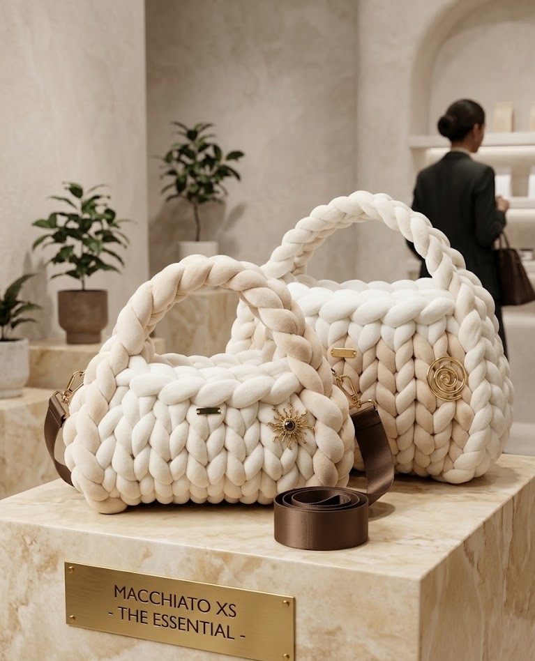 ##Sac "Macchiato" XL Chunky Knit en Velours##
